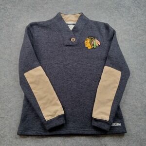 Chicago Blackhawks Sweater Womens Medium Gray NHL‎ Hockey Pullover Long Sleeve